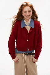 Fake two-piece sweater jacket
